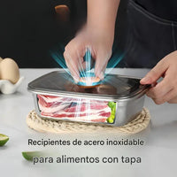 SteelPreserve ® Lonchera Antibacteriana de Acero Inoxidable||4 piezas