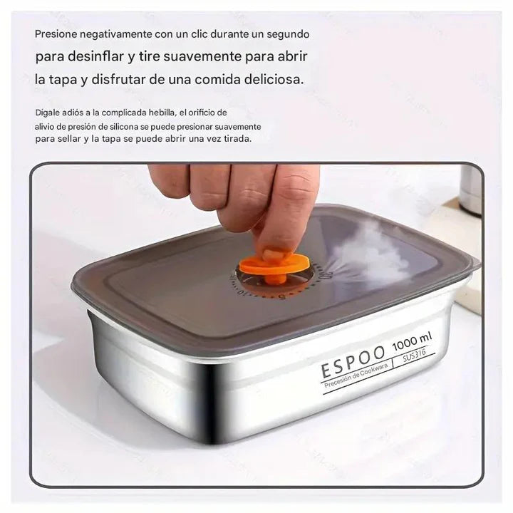 SteelPreserve ® Lonchera Antibacteriana de Acero Inoxidable||4 piezas